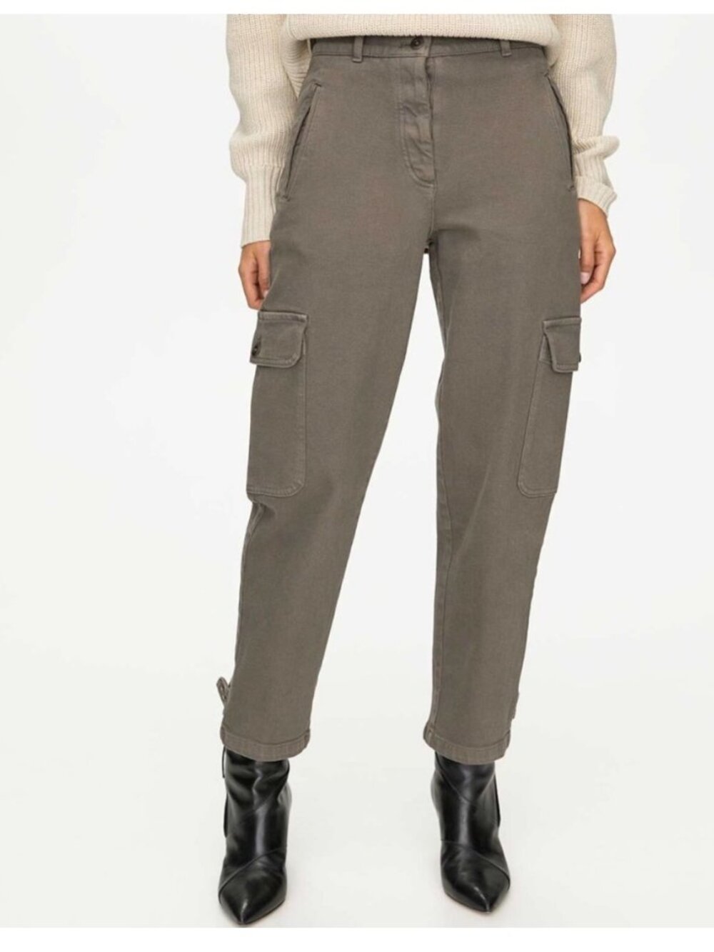 Aritzia Wilfred Free Modern Cargo Pants Olive Green High Waist 6 Utility